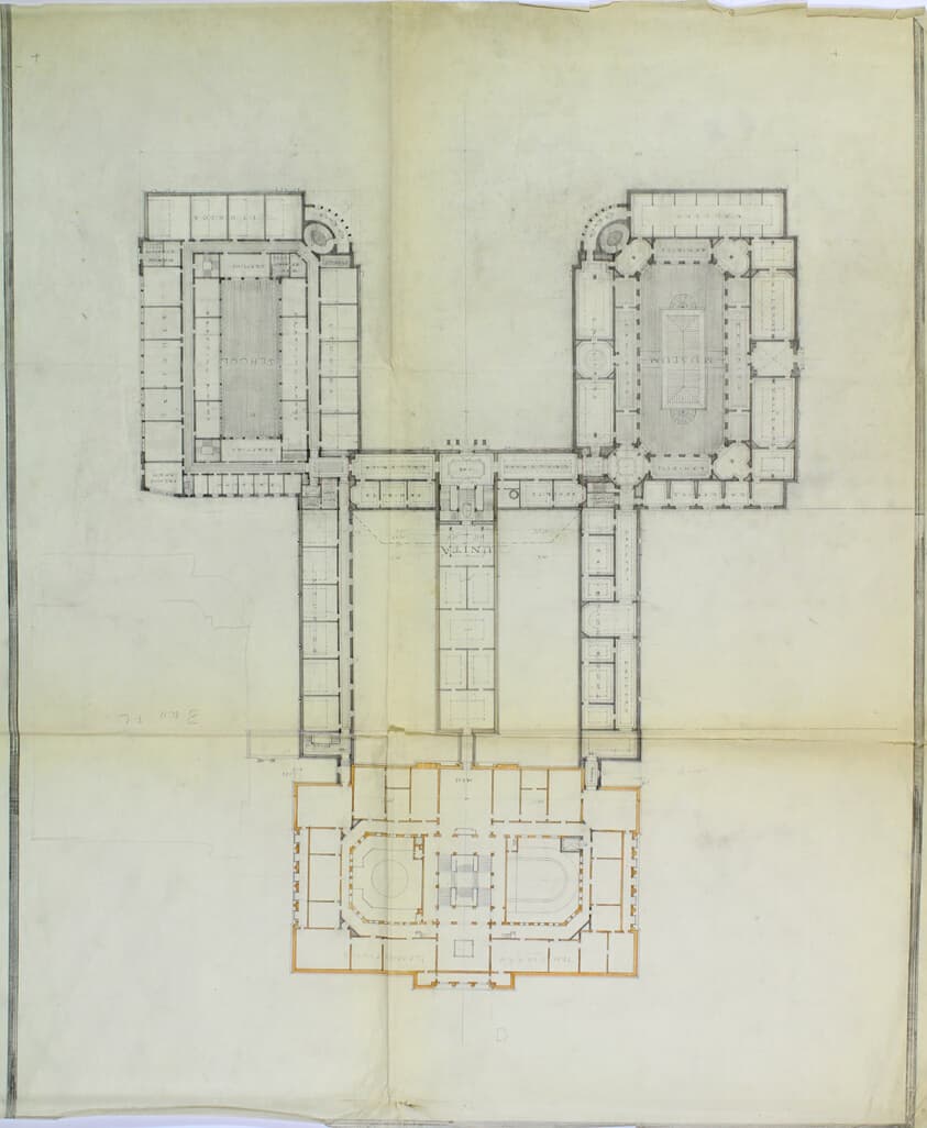 Art Institute of Chicago Competition, Upper Floor Plan — Paul Philippe Cret