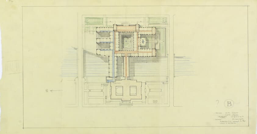 Art Institute of Chicago Competition, Plan Study — Paul Philippe Cret