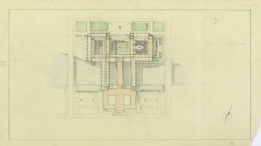 Art Institute of Chicago Competition, Plan Study — Paul Philippe Cret