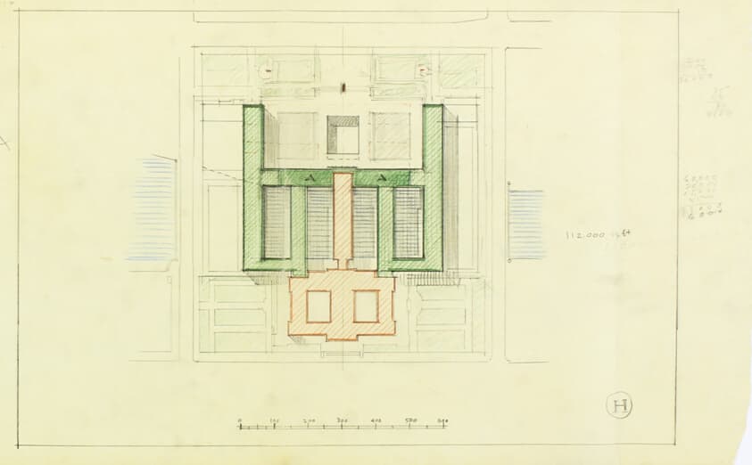 Art Institute of Chicago Competition, Plan Study — Paul Philippe Cret