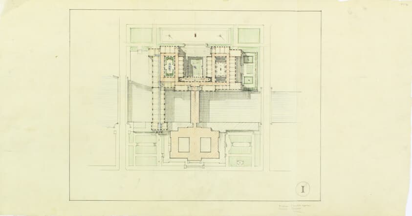 Art Institute of Chicago Competition, Plan Study — Paul Philippe Cret