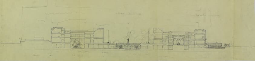 Art Institute of Chicago Competition, Cross Section — Paul Philippe Cret