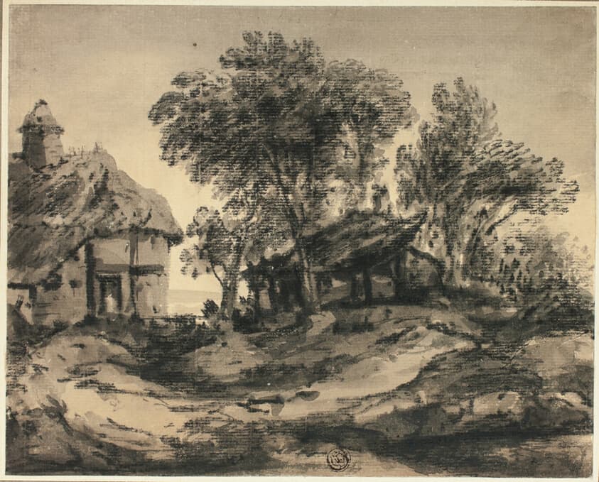 Huts Near the Sea — Thomas Monro