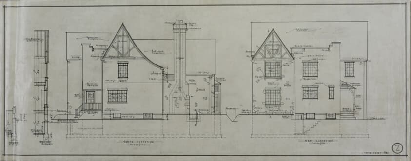 Joseph Ricker House, Chicago, Illinois, South and West Elevations — Cable and Spitz Architects