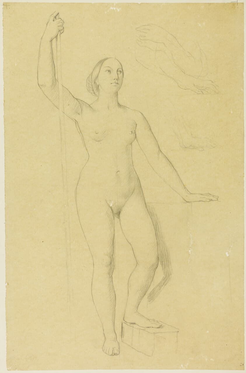 Study for Joan of Arc, and Sketches of Hands — Jean–Auguste–Dominique Ingres