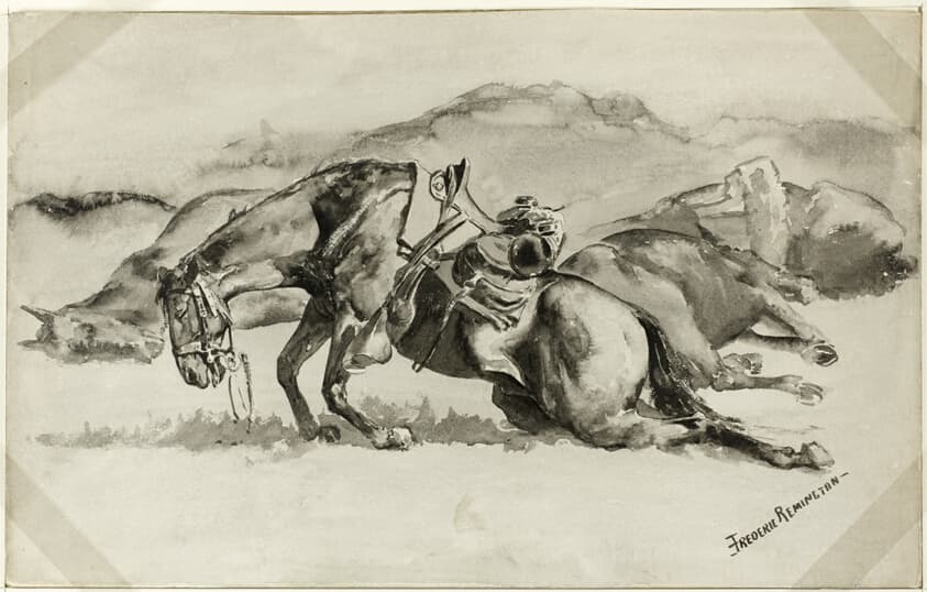 The Last Horse Shot, the Thornburg Massacre — Frederic Remington