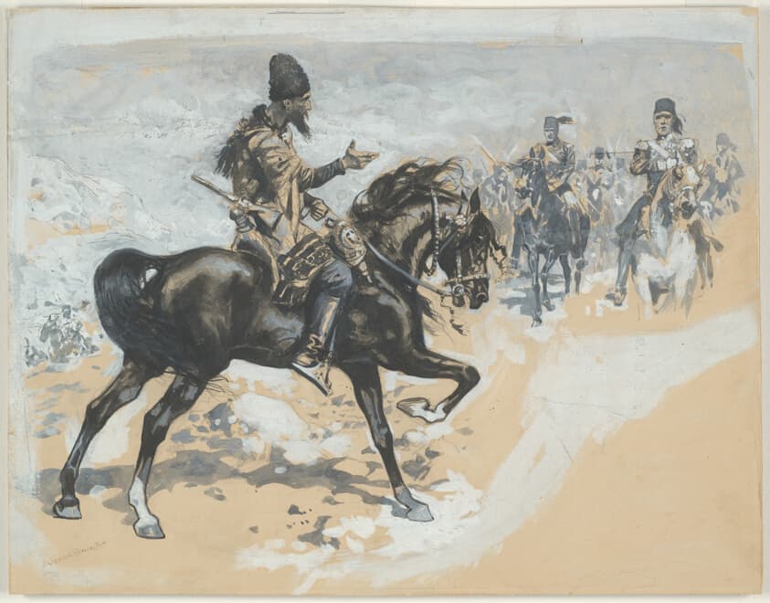 Arabian Chief and Cavalrymen — Frederic Remington
