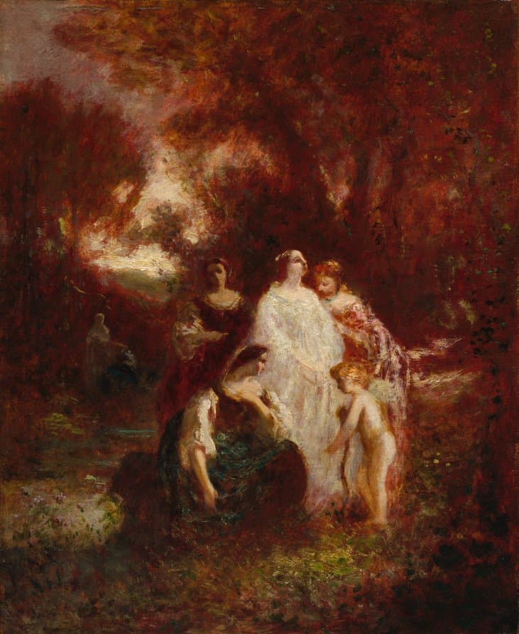 Figures in the Woods — Adolphe Monticelli