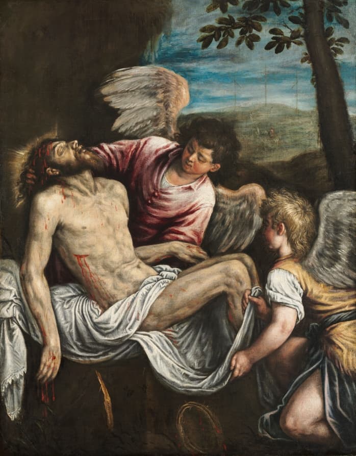 The Dead Christ with Angels — Leandro Bassano