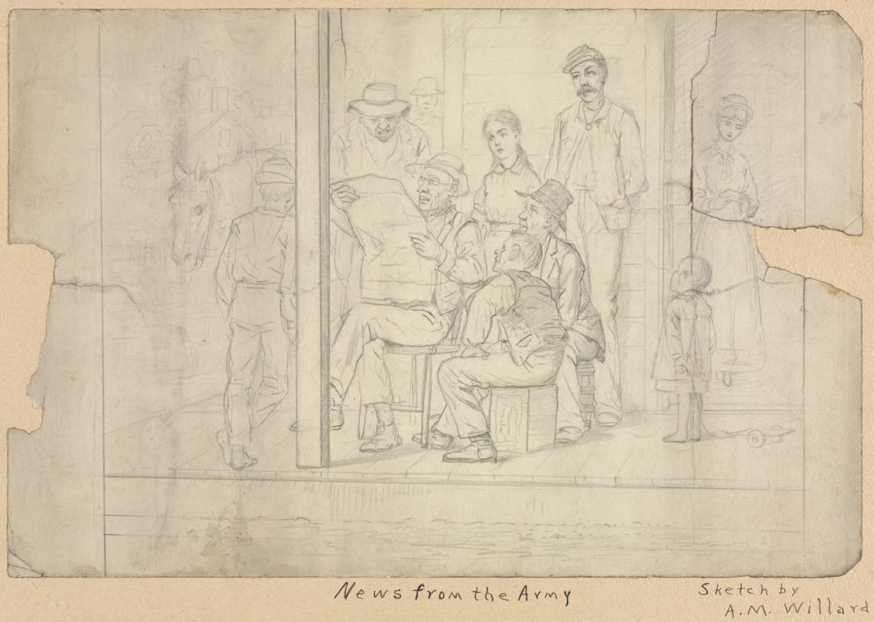 Sketch - News from the Army — Archibald Willard
