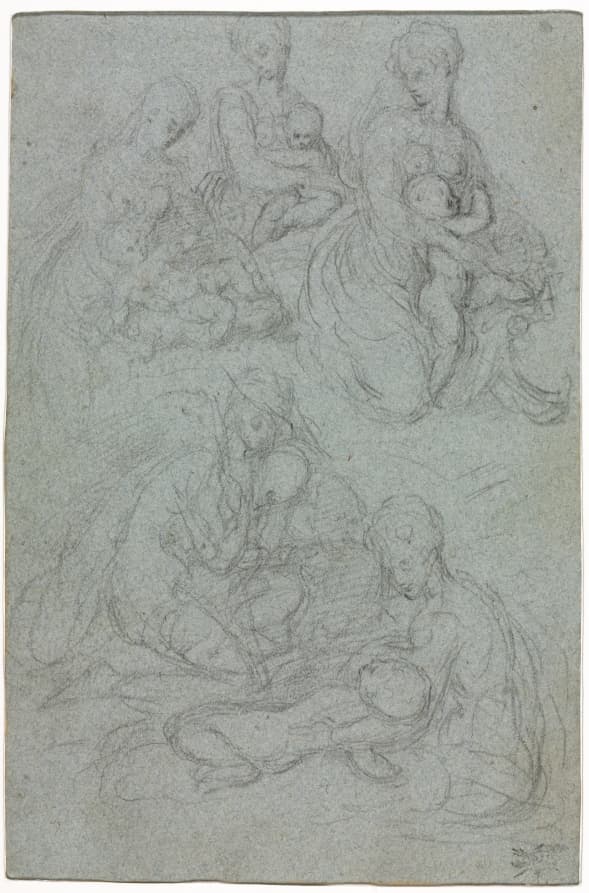 Sketches of Virgin and Child — Giulio Campi