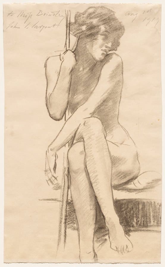 Female Nude Seated on a Low Bench — John Singer Sargent