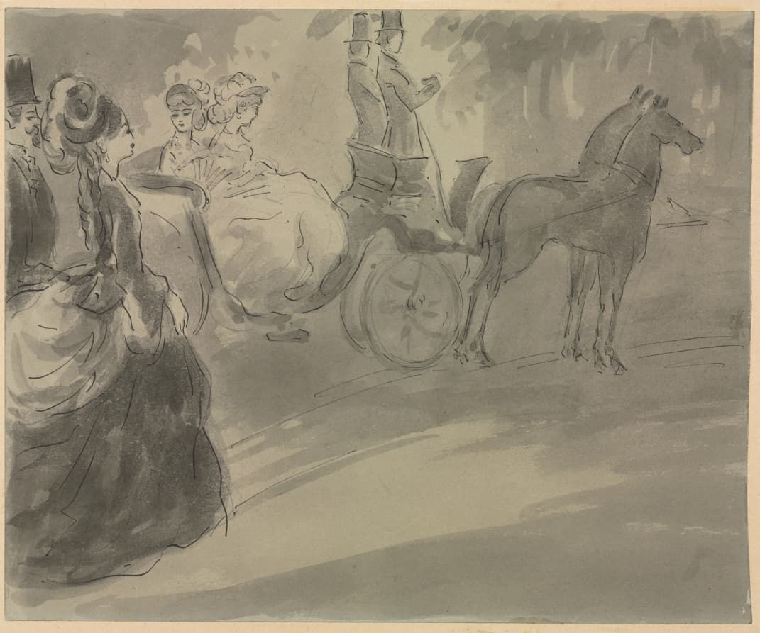 A Stop in the Park — Constantin Guys