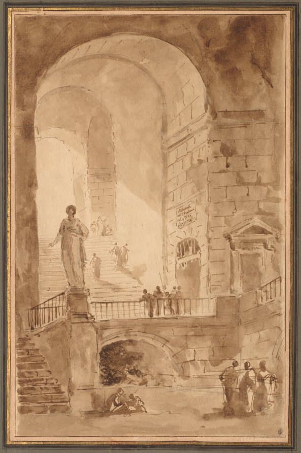 Vaulted Staircase — Hubert Robert