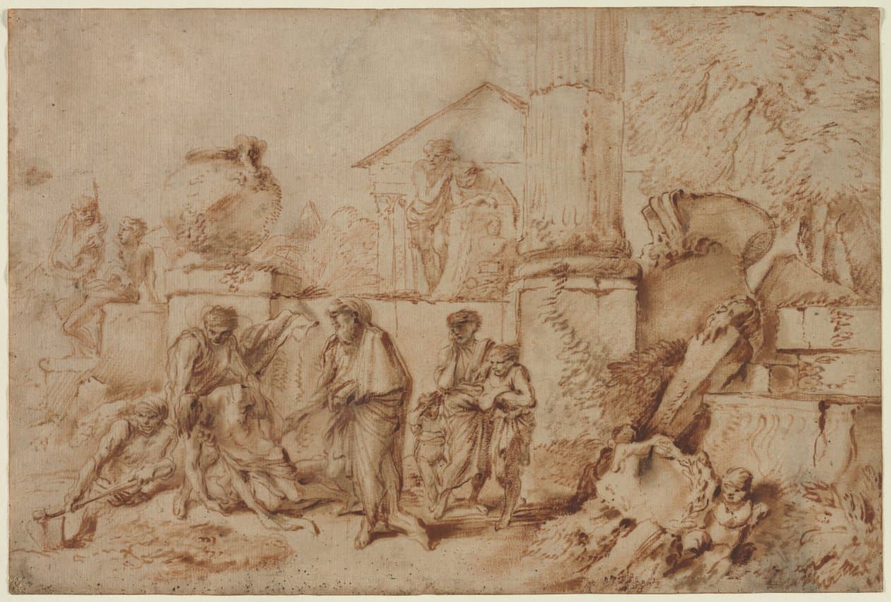 Tobit Burying the Dead — Giovanni Benedetto Castiglione