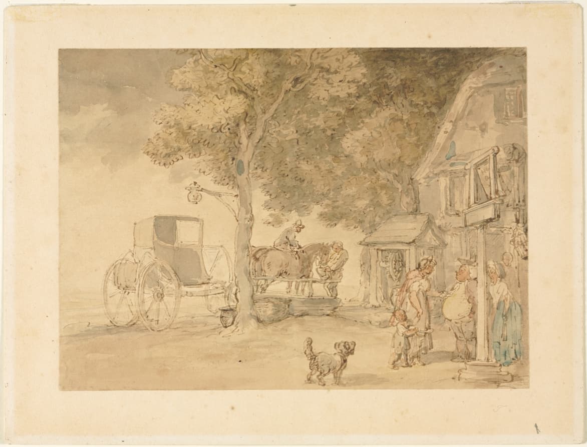 Watering Horses — Thomas Rowlandson