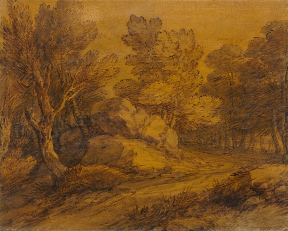 Scene with a Road Winding through a Wood — Thomas Gainsborough