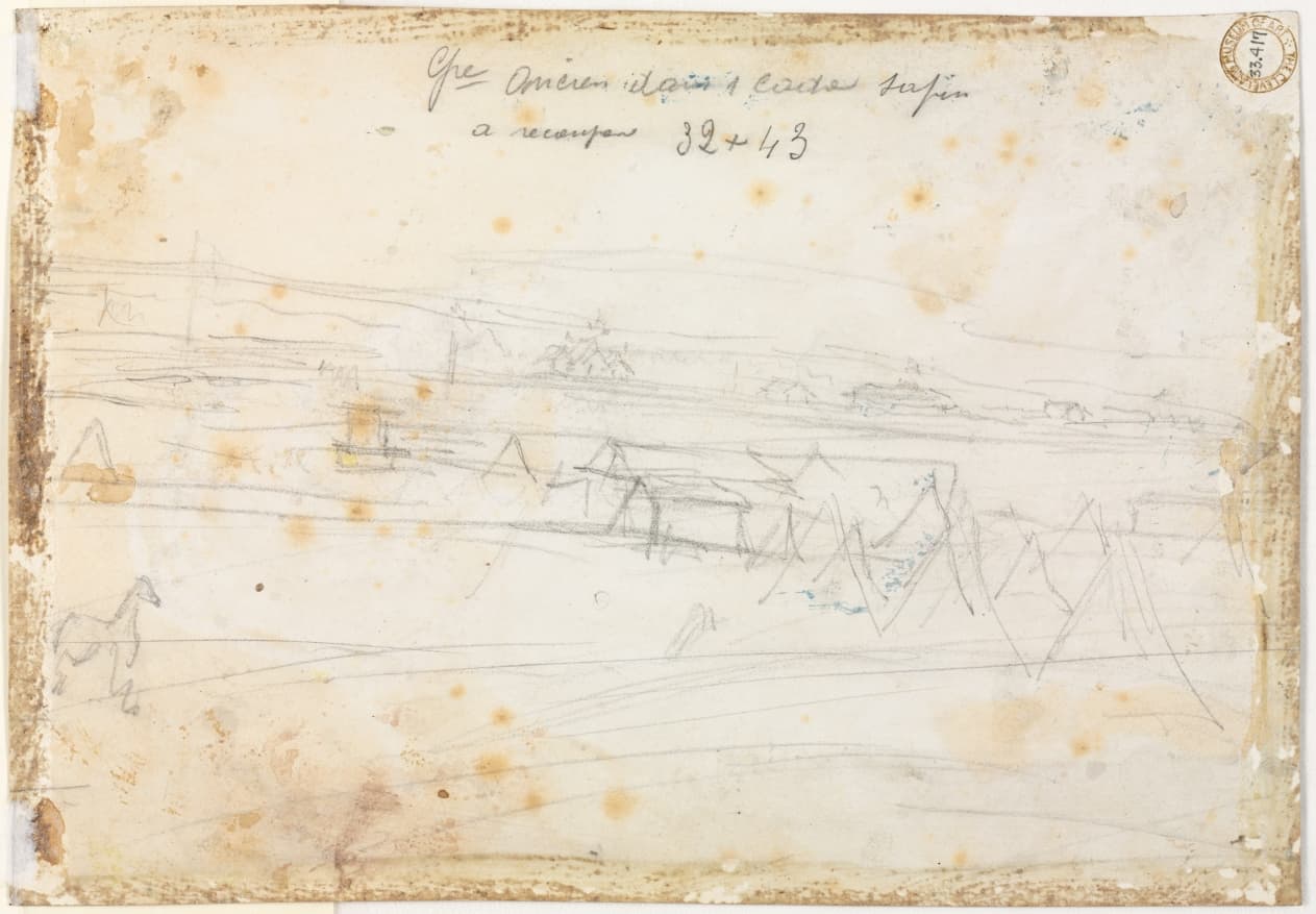 War Encampment Scene (verso) — Constantin Guys