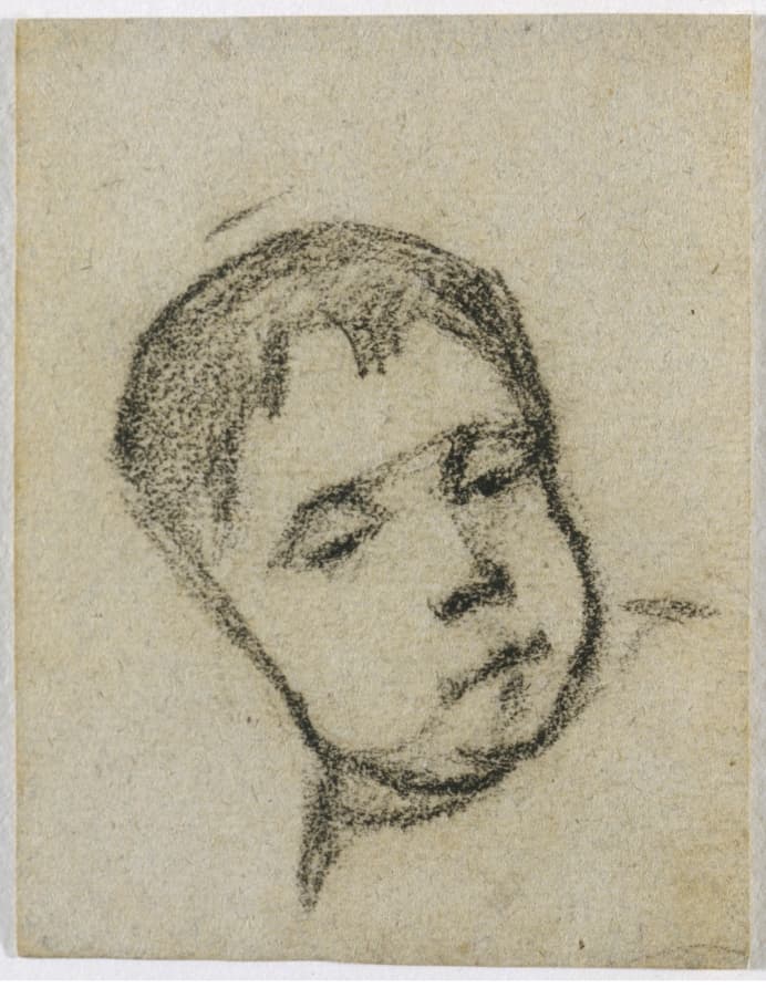 Emil Gauguin as a Child, Head on a Pillow — Paul Gauguin