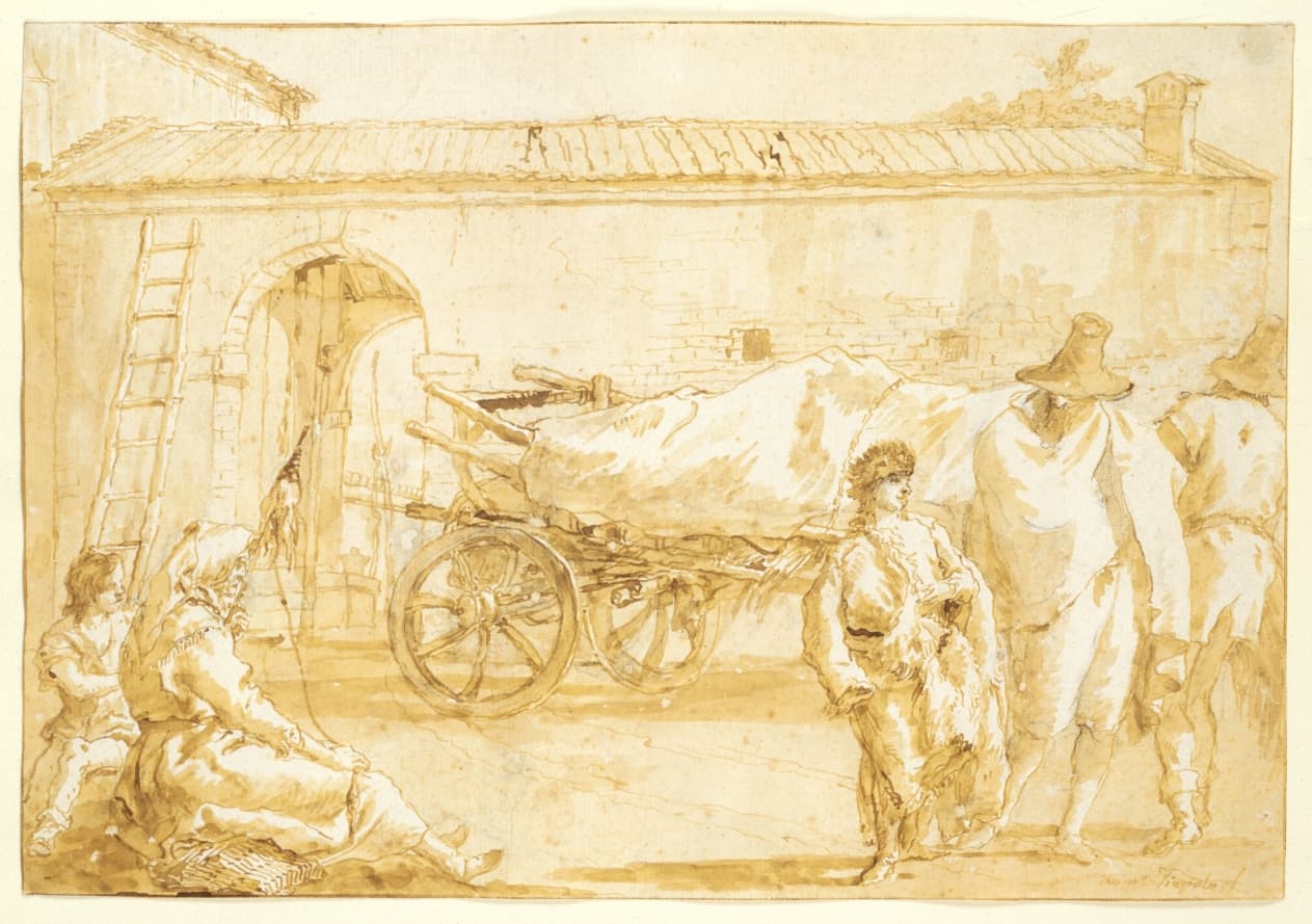 Peasants with a Farm-cart — Giovanni Domenico Tiepolo
