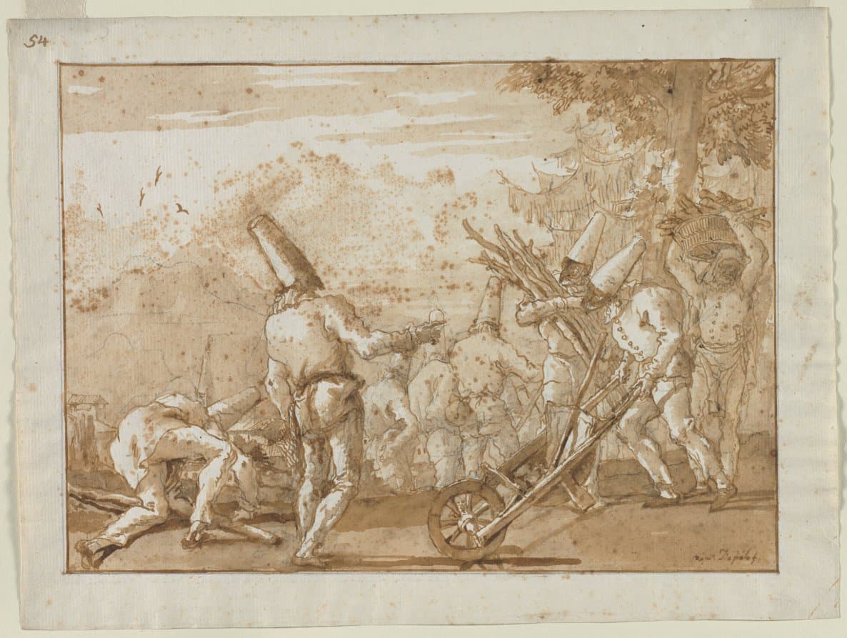 Gathering Wood — Giovanni Domenico Tiepolo