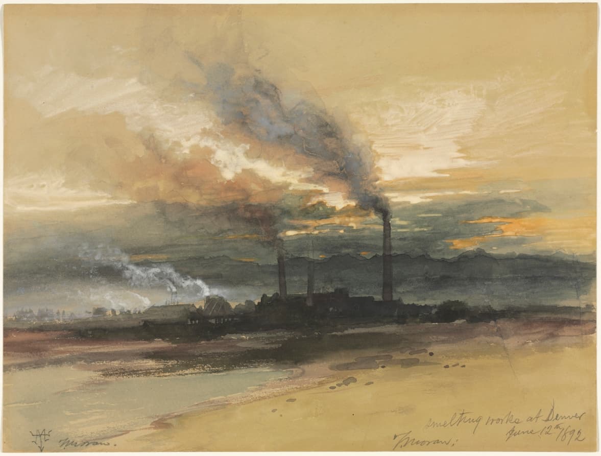 Smelting Works at Denver — Thomas Moran