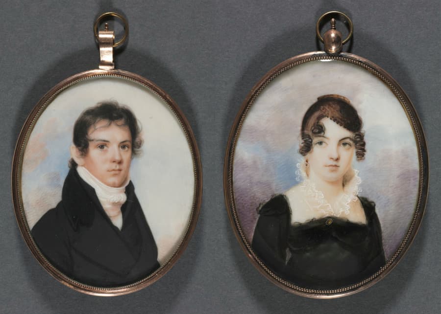 Pair of Portrait Miniatures — Anson Dickinson