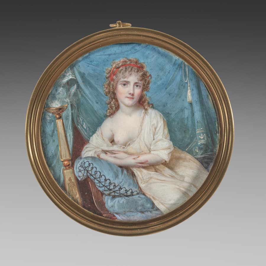 Portrait of a Woman Reclining on a Sofa — Jean-Antoine Laurent