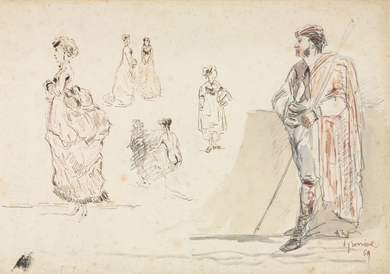 Sketches of Figures — Alphonse Marie Adolphe de Neuville