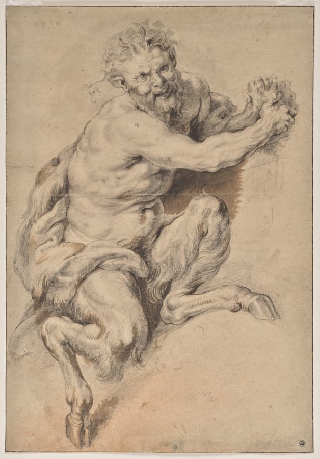A Faun Grasping a Bunch of Grapes — Peter Paul Rubens