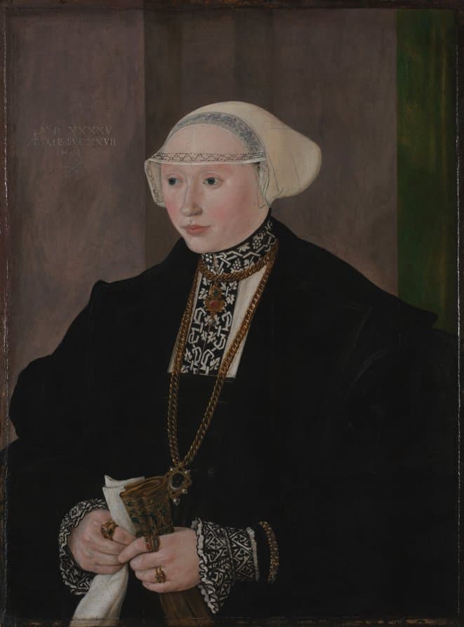 Portrait of Maria Kitscher, Frau von Freyberg — Hans Mielich