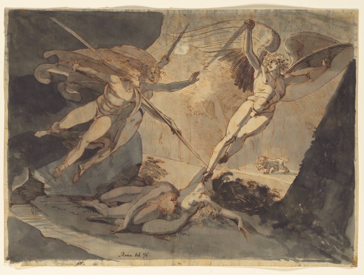 Satan Starts from the Touch of Ithuriel's Spear — Henry Fuseli