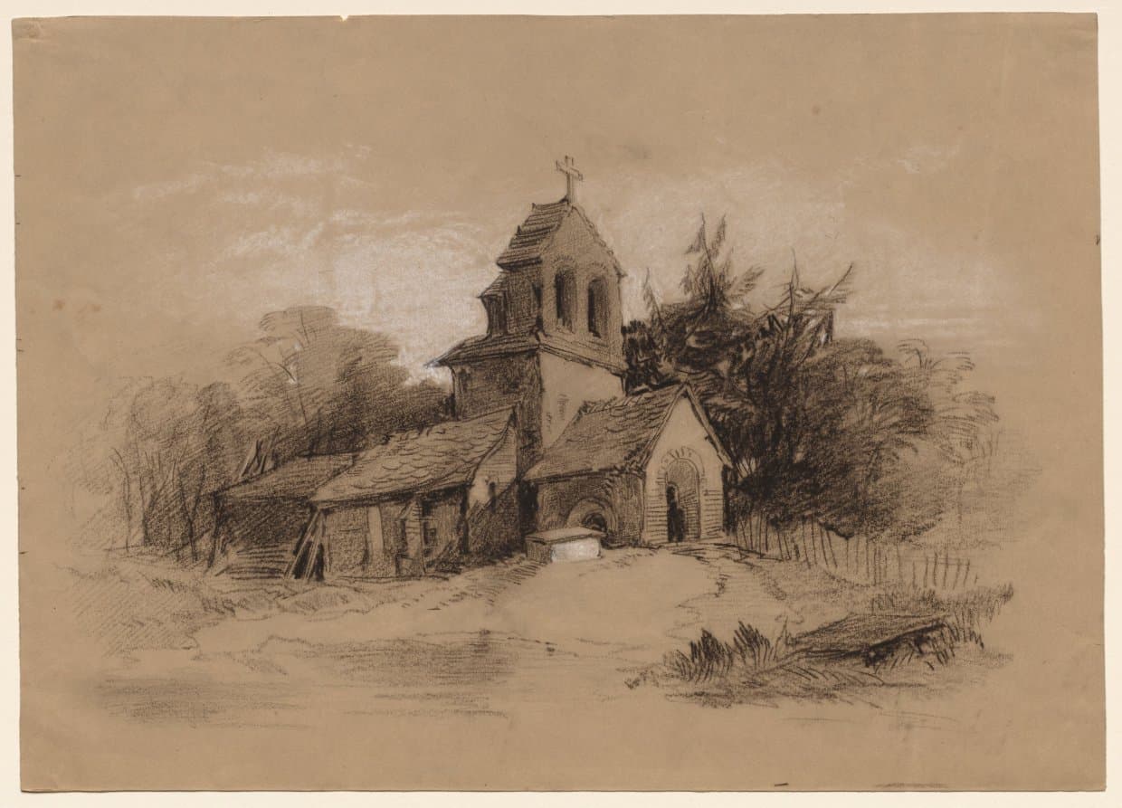 Church in a Landscape — Henry Bright