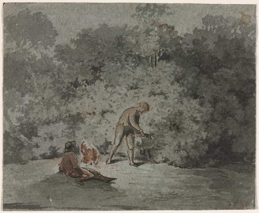 Faggot Gatherer (recto) — Francisque Millet