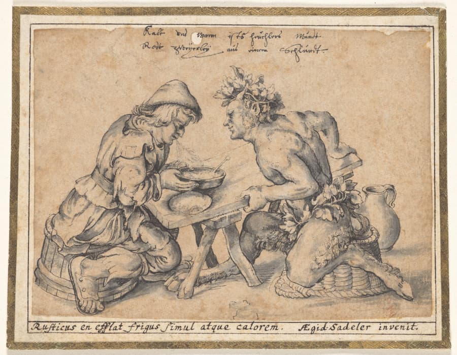 The Peasant Who Blew Hot and Cold (copy after Aegidius Sadeler) — Aegidius Sadeler