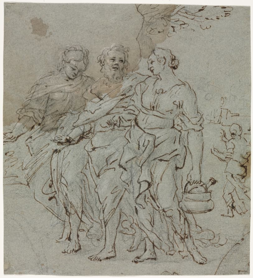 Lot and His Daughters (recto) — Pietro da Cortona