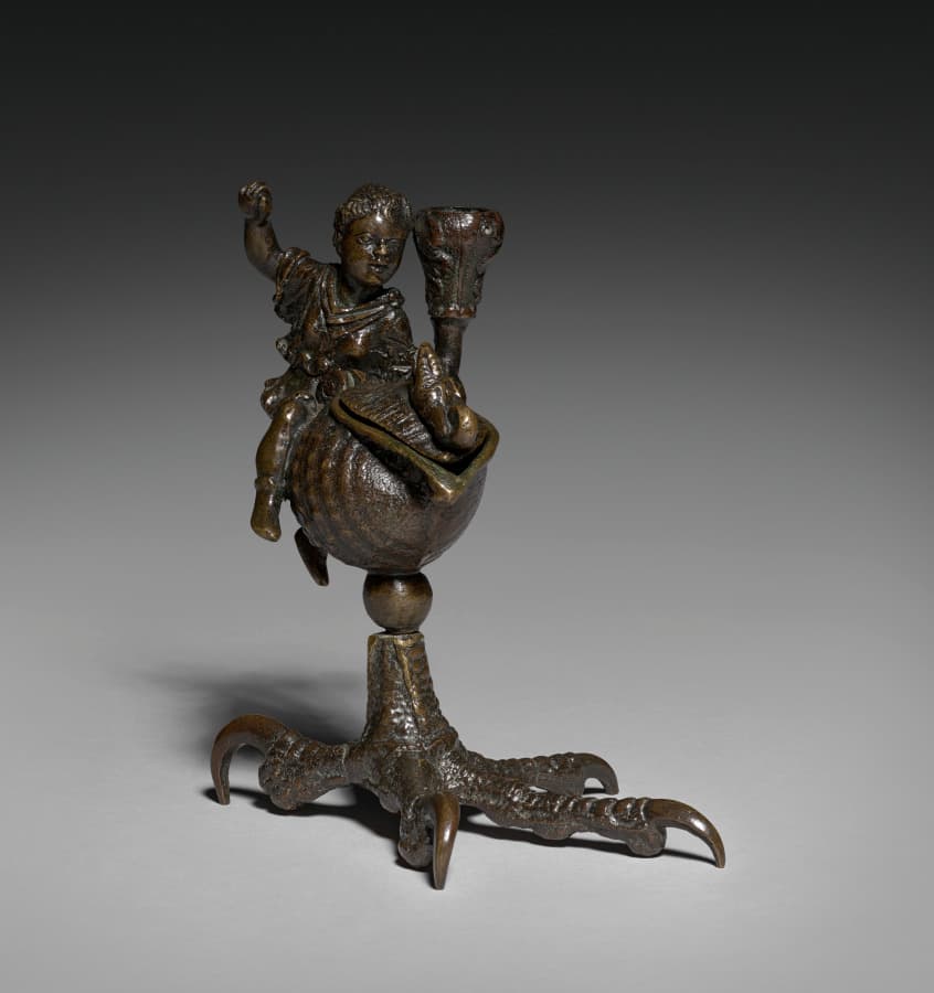 Inkwell and Candlestick with the Infant Hercules Killing the Serpents — Severo da Ravenna