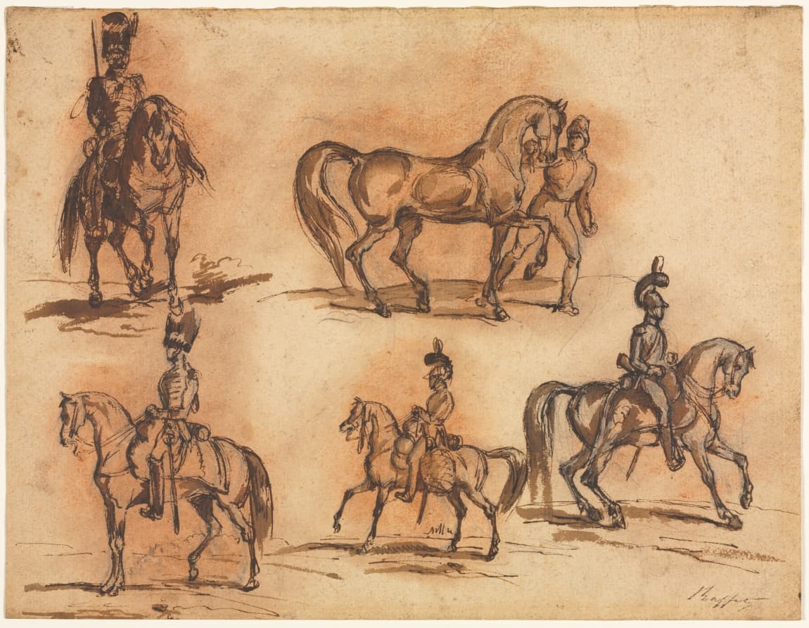 Five Equestrian Studies: Cavalrymen — Auguste Raffet