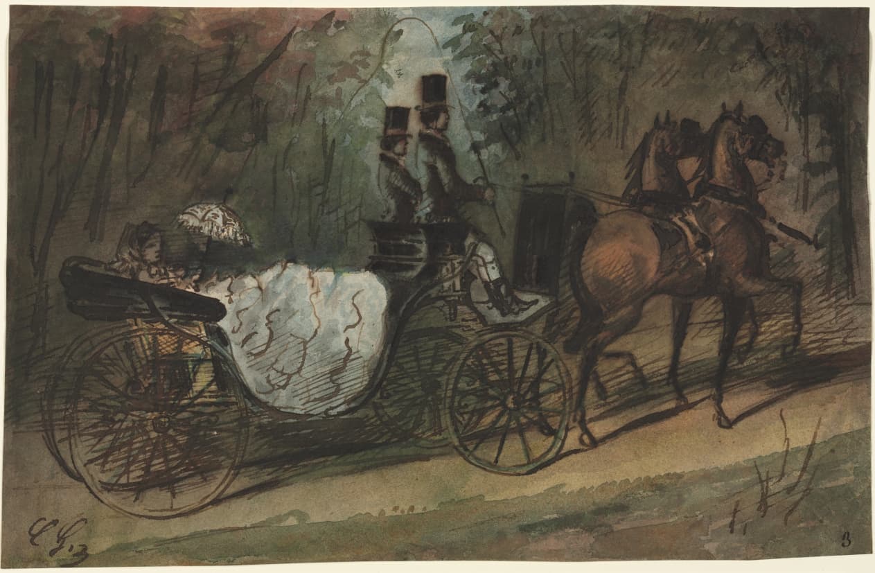 Carriage in the Bois de Boulogne — Constantin Guys