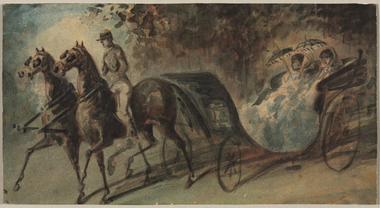Carriage in the Bois de Boulogne — Constantin Guys