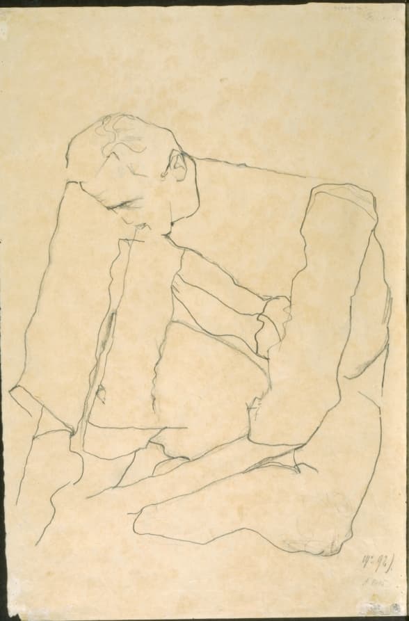 Seated Man (verso) — Egon Schiele