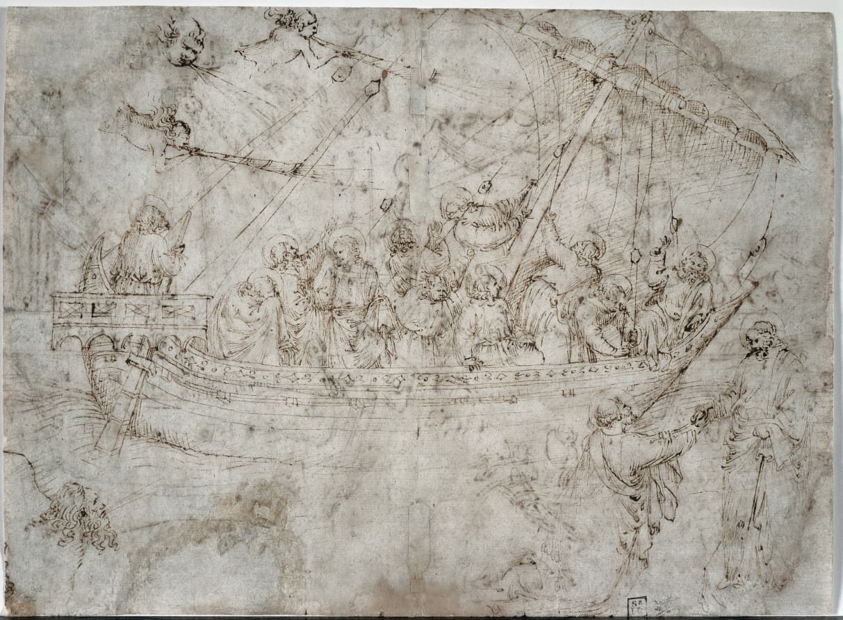Two Drawings of Ships (verso) — Parri Spinelli