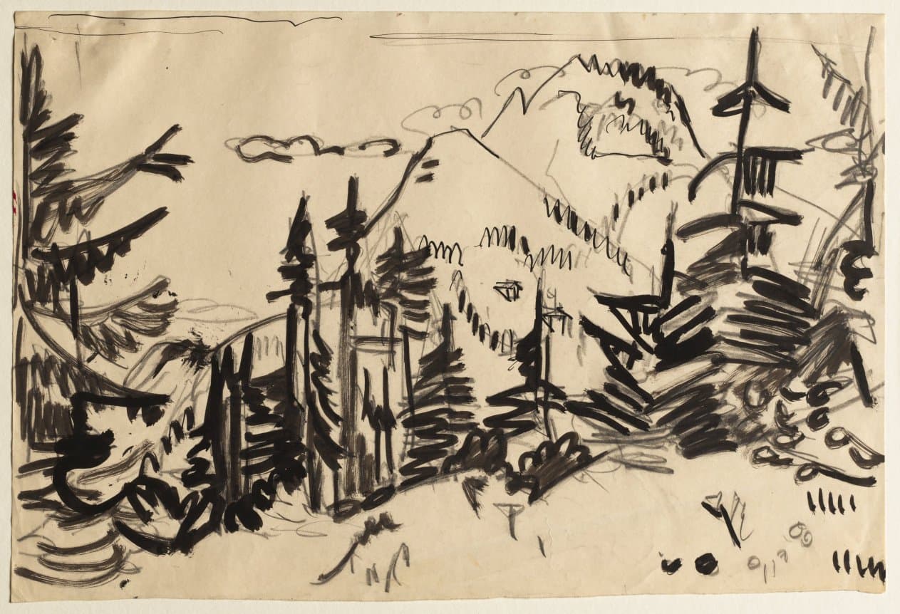 Mountain Landscape with Fir Trees — Ernst Ludwig Kirchner
