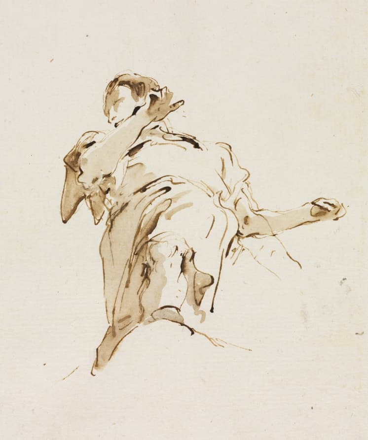 Male(?) Figure Seen from Below — Giovanni Battista Tiepolo
