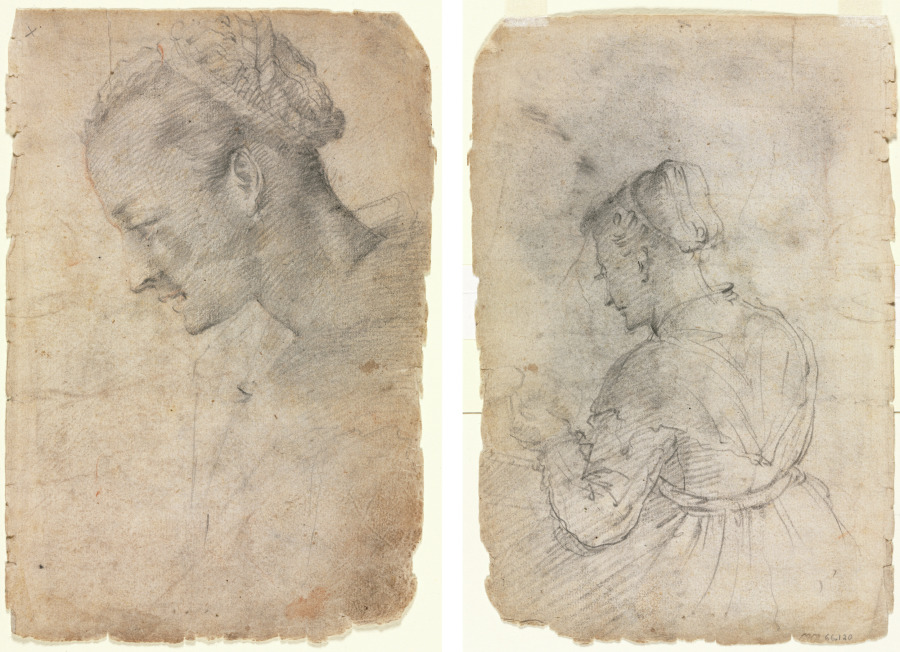 Profile of a Woman's Head (recto) A Kitchen Maid (verso) — Alessandro Casolani