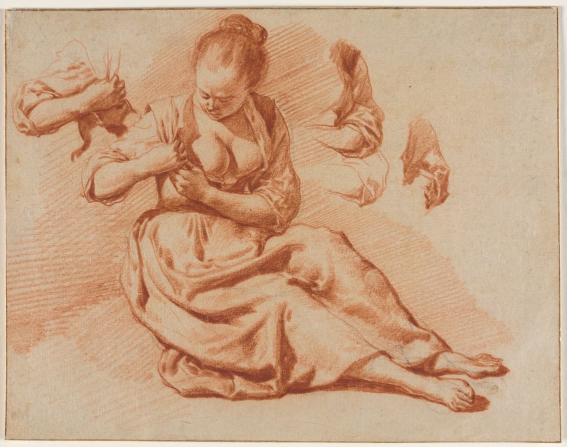 Seated Woman Searching for Fleas — Adriaen van de Velde
