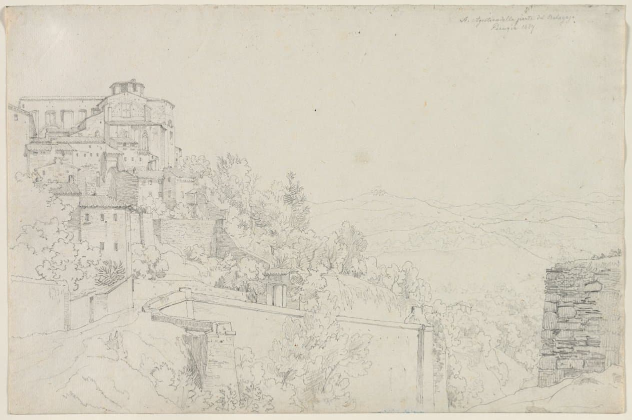 Saint Agostino from Bulagajo, Perugia (San Agostino dalla parte del Bulagajo, Perugia) — Edward Jakob von Steinle