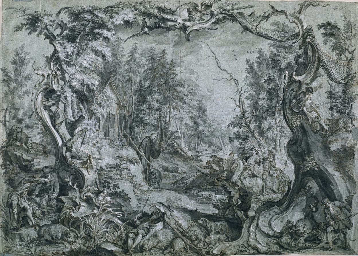 Saint Deicolus and the Boar — Johann Wolfgang Baumgartner