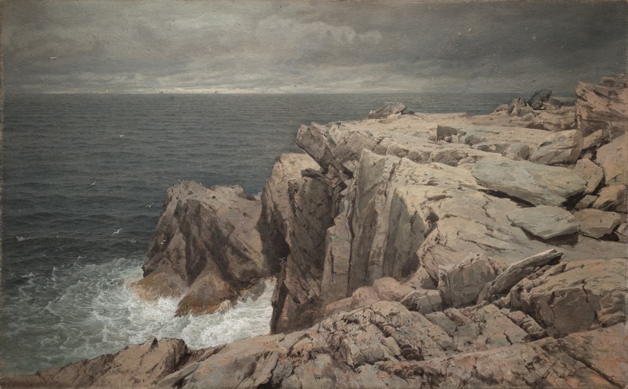 Cormorant Cliff, Jamestown, Rhode Island — William Trost Richards