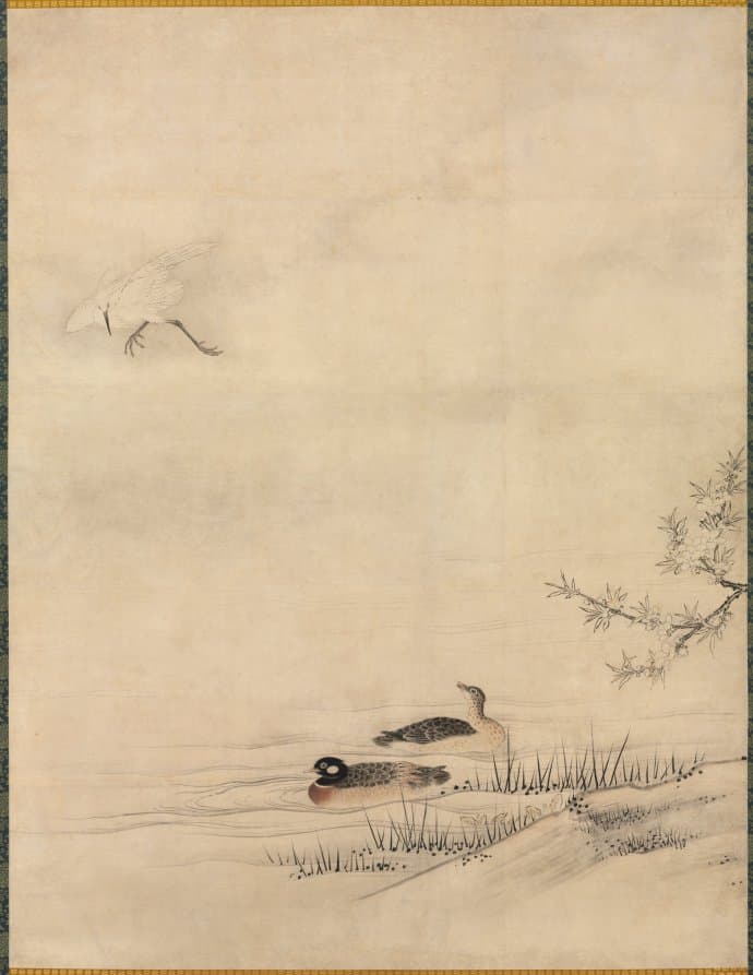 Flowers and Birds in a Spring Landscape — Kano Motonobu